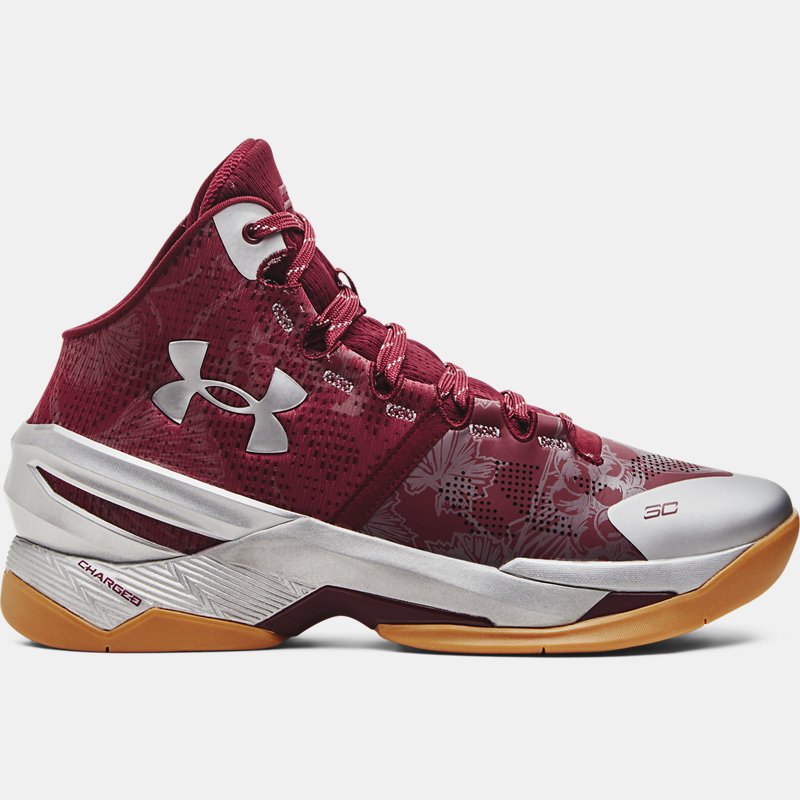 Under Armour Unisex Curry 2 Retro Basketball Shoes Deep Red / Deep Red / Metallic Silver 10